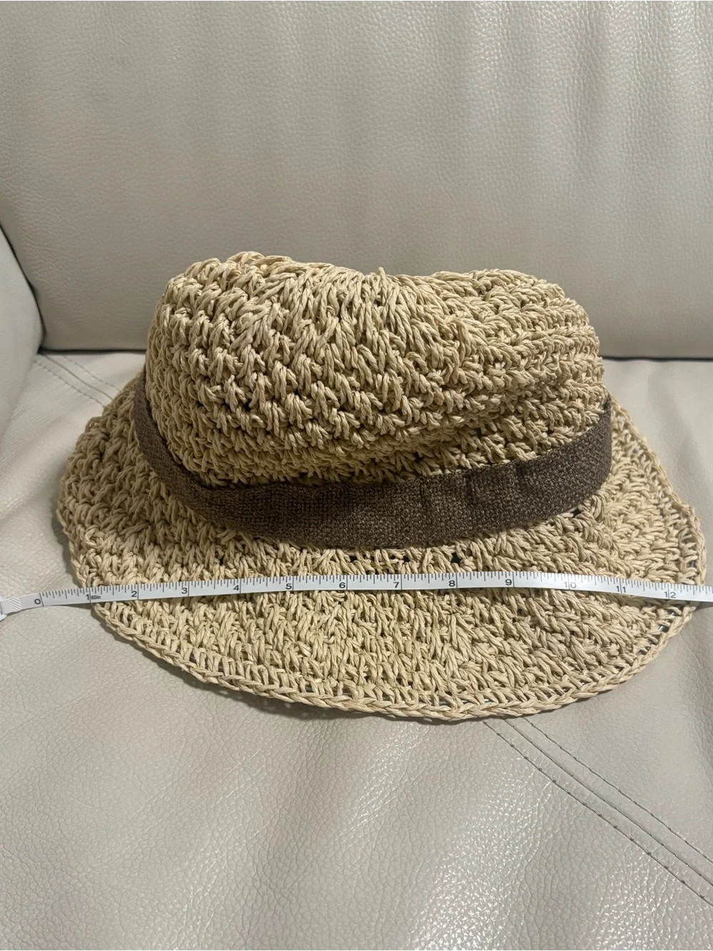 Classic Straw Sun Hat with Brown Bow | Summer Beach Style Size:S/M